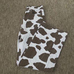 Shein Baggy Cow Print Jeans
